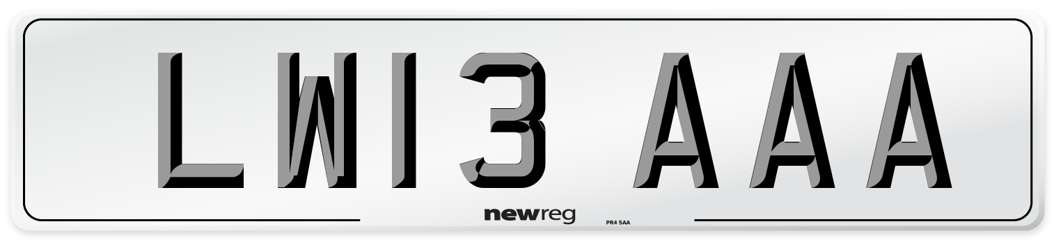 LW13 AAA Number Plate from New Reg